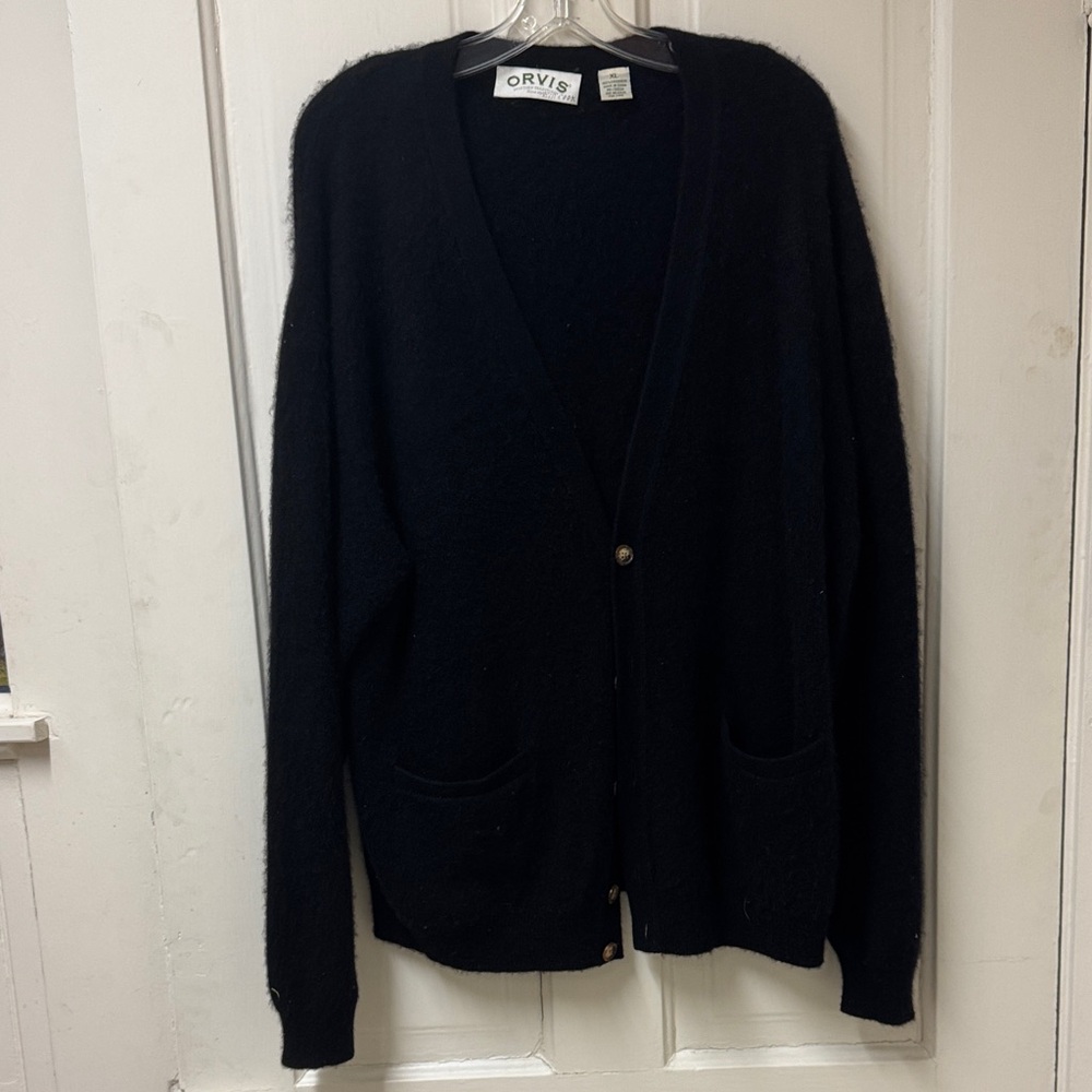 Orvis men’s 100% cashmere luxury cardigan, so very soft and comfy